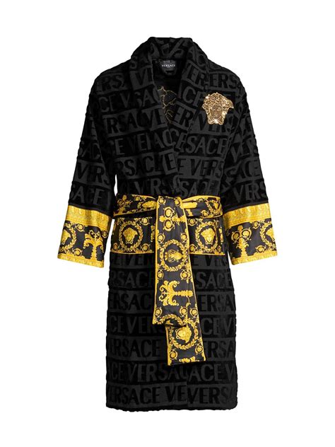 Versace Logo Toweling Baroque Bathrobe 